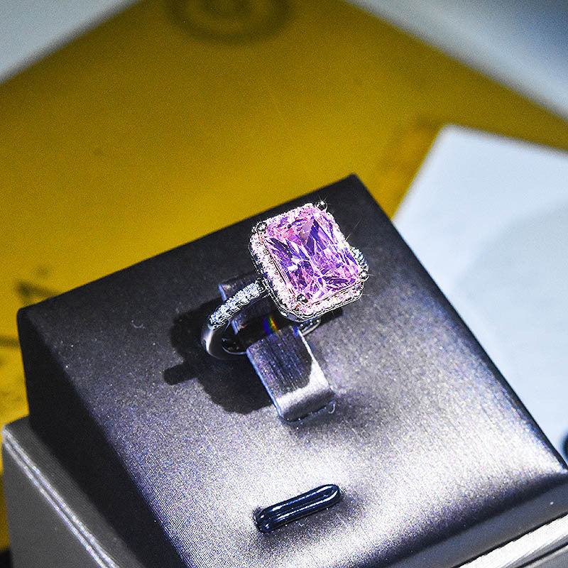 Wholesale Copper Inlaid Yellow Diamond Two-Tone Ring